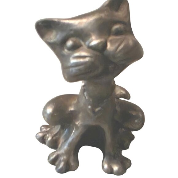 Vintage Figurines Cat & Frog Pewter Ampersand apx. 2" - Picture 9 of 16